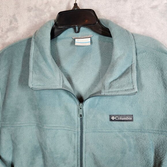 Columbia Fleece full zip jacket Mens XXL Blue zip pockets high neck Outdoor Gorp - Picture 2 of 13